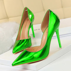 BIGTREE Shoes New Patent Leather Wonen Pumps Fashion Office Shoes Women Sexy High Heels Shoes Women's Wedding Shoes Party