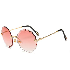 2019 Luxury Round Sunglasses Women Brand Designer Rimless Sun Glasses for Female Tint Fashion Rosie Eyewear