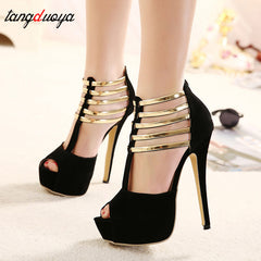 Sexy High Heels Women Shoes Platform Peep Toe Wedding Shoes Women Pumps Black Red Shoes Woman High Heel Shoes 2020 tacones mujer
